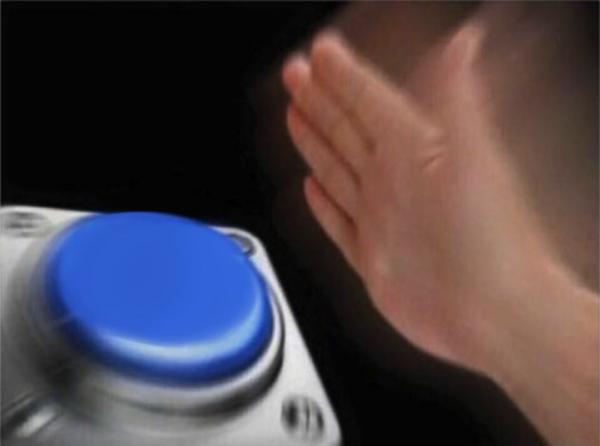 blue button smashing meme