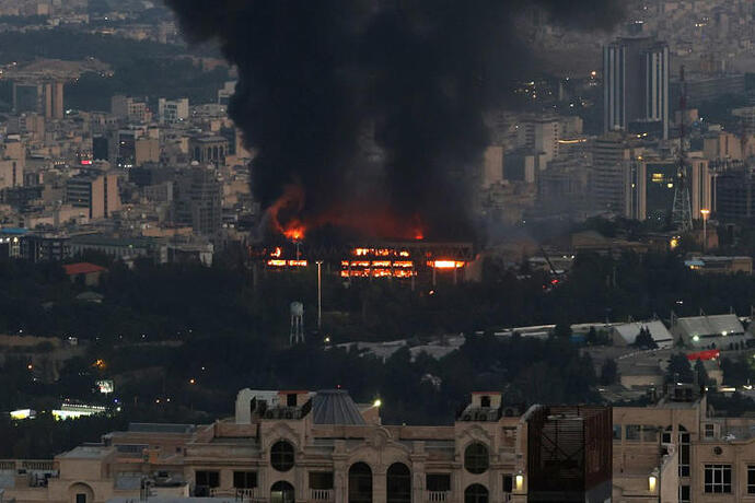 The Iran state radio and television building was hit by an Israeli strike. BERNO/SIPA/Shutterstock