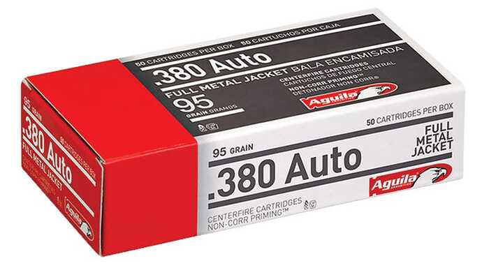 Aguila Pistol Brass .380 Ammo 95-Grain 50-Rounds FMJ