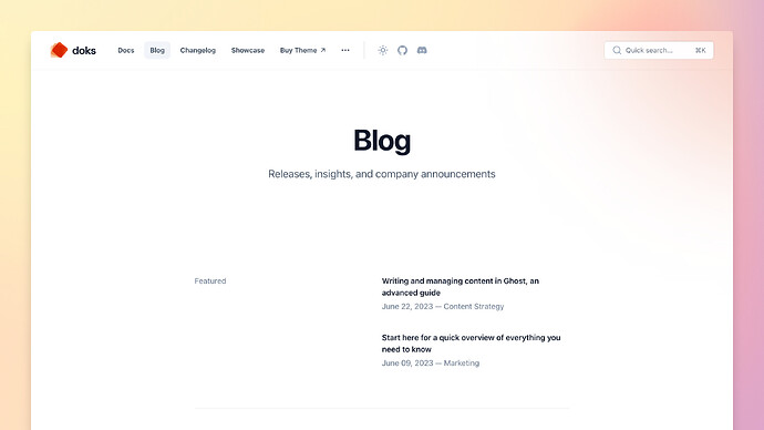 Blog page