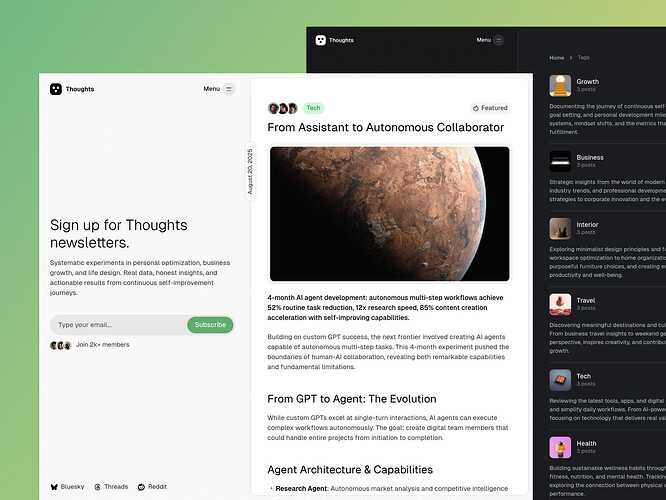 Thoughts theme preview