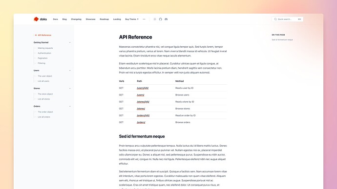 Docs page