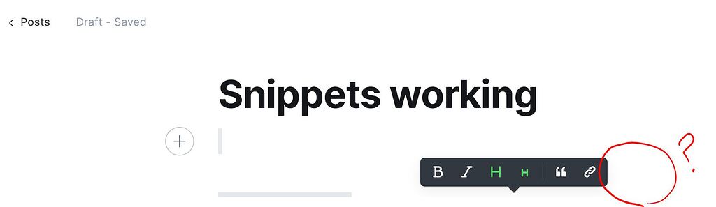 'Save snippet' option missing from menu bar in editor - Using Ghost ...