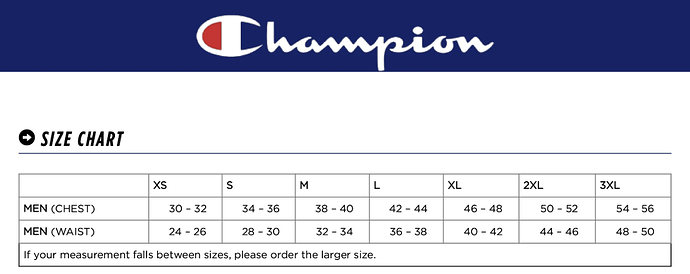 Champion-Size-Chart