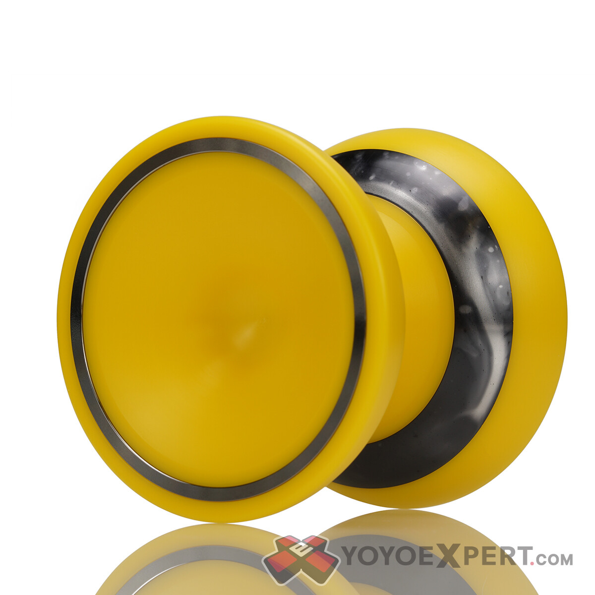 Kill-Bill-Yellow-Delrin-Black-Silver-Acid-Wash-Ring-Polished-Stainless-Steel-Rim-Dragon-Quest