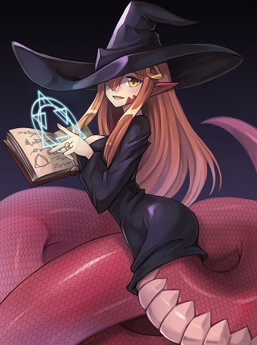000-365-halloween-witch-hat-dress-monster-musume-pointed-ears-monster-girl