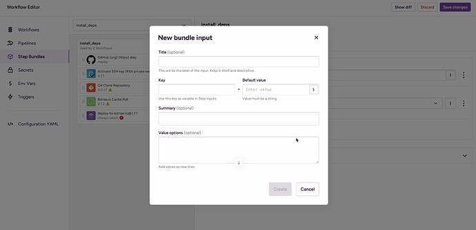 add input dialog