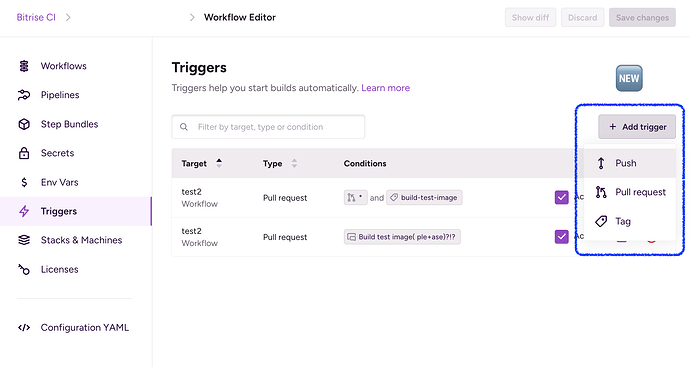 Add new trigger