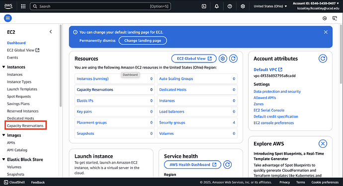 EC2 Dashboard