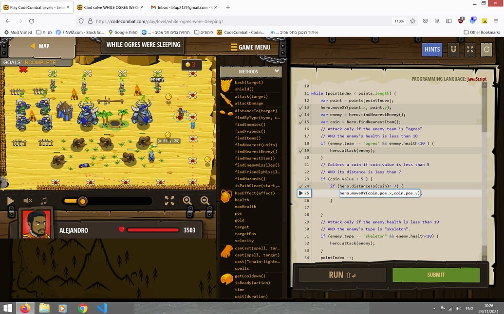 Cant solve WHILE OGRES WERE SLEEPING - JAVASCRIPT- please help - Level ...