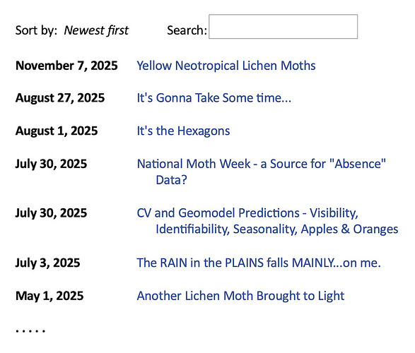 Journal Index mock-up