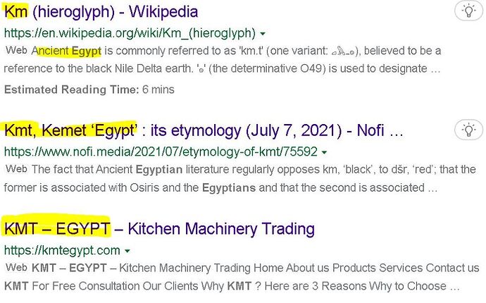Quick look online KMT Egypt not that difficult to find
