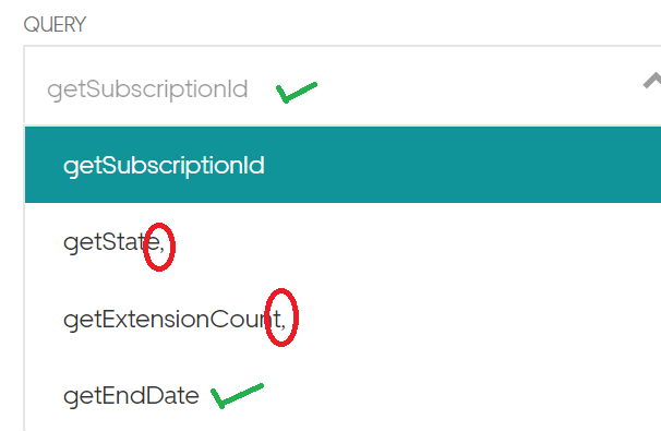 comma after query method names