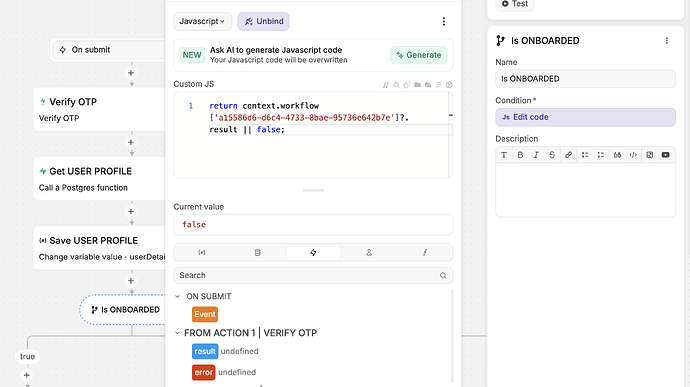 Onboarding workflow