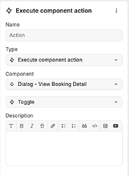 Workflow step that opens dialog