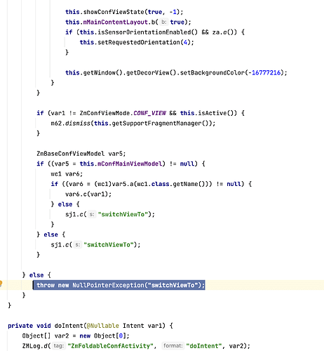 Zoom_sdk_exception