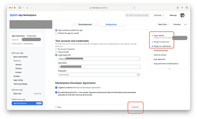 Submit button stays disabled