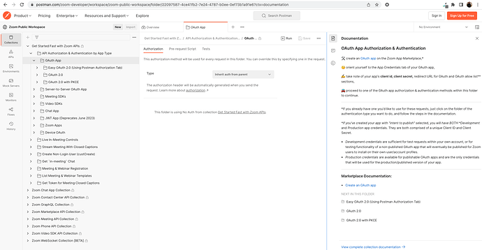 Zoom-PostMan-Public Workspace