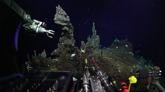 underwater ROV taking a sample
