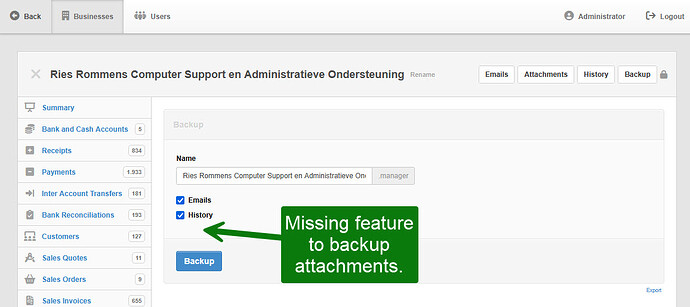 No backup attachments