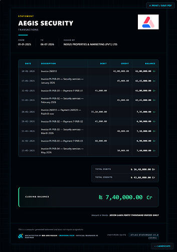 Supplier Transactions — Dark