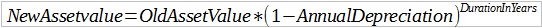 Declining value forumla