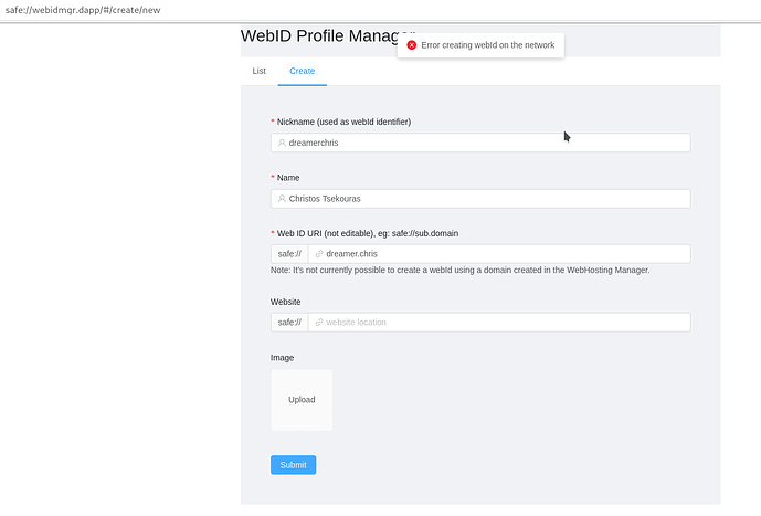 error-webid-creation