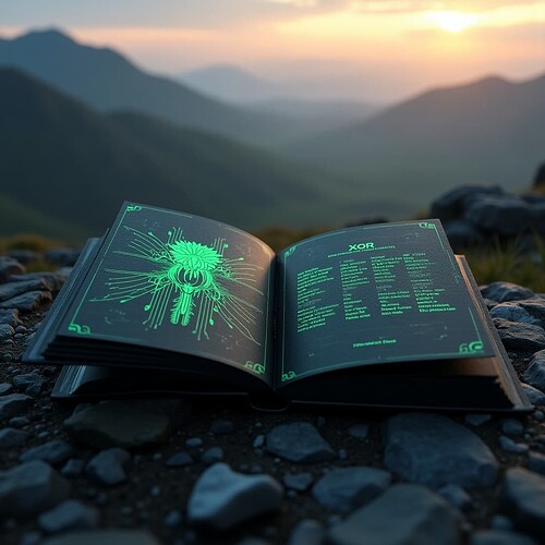 Flux_Dev_futuristic_adult_XOR_address_book_open_on_a_rocky_Hig_1