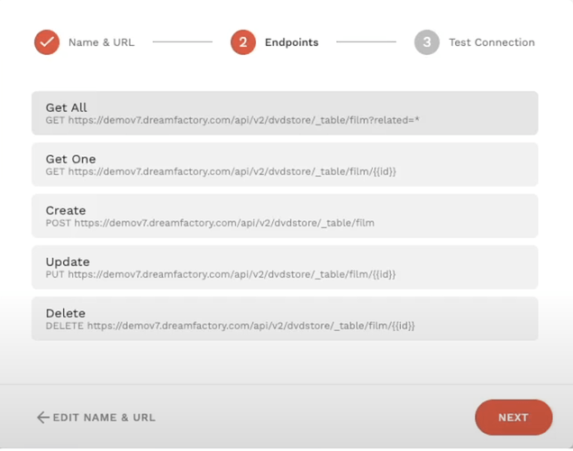 Snippet of API calls connecting your own database to Adalo