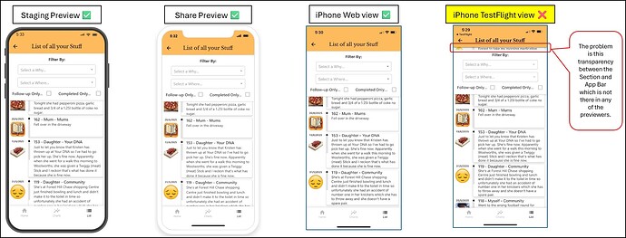 Formatting different after TestFlight build 2