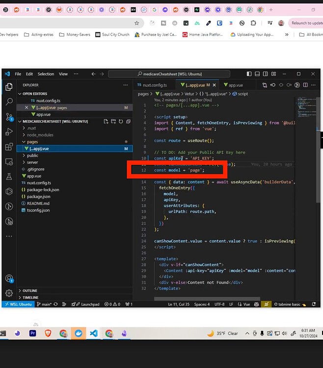 Visual Builder will not connecting locally to Nuxt3 app - Technical ...