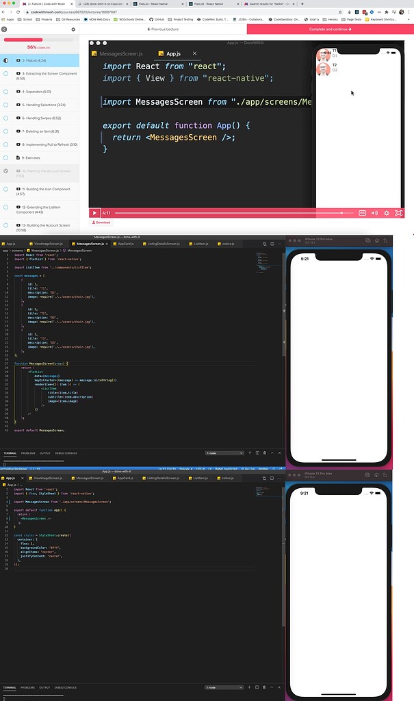 React Native Part 1 Lists Lesson 2 FlatList - React Native - Code with ...
