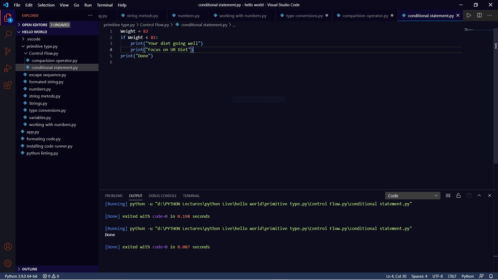 Conditional statement - Python - Code with Mosh Forum