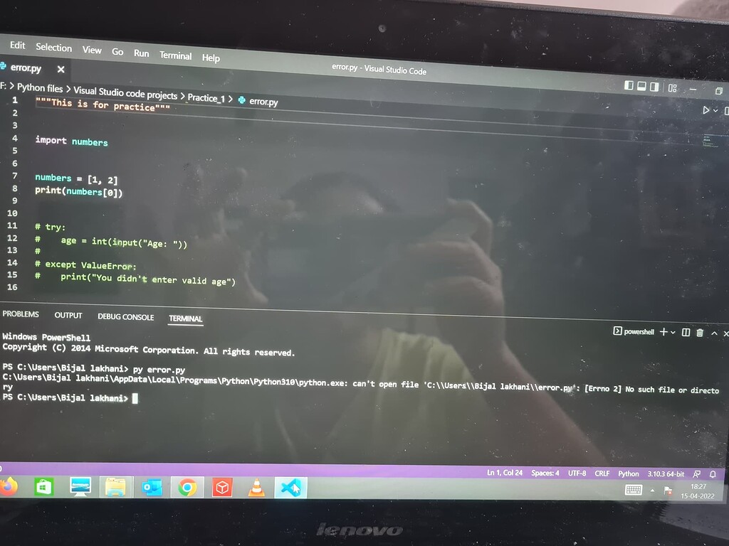 Error of "no such file" - Python - Code with Mosh Forum