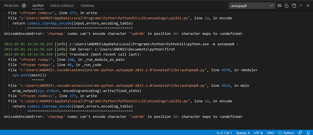 Autopep8 not working - Python - Code with Mosh Forum