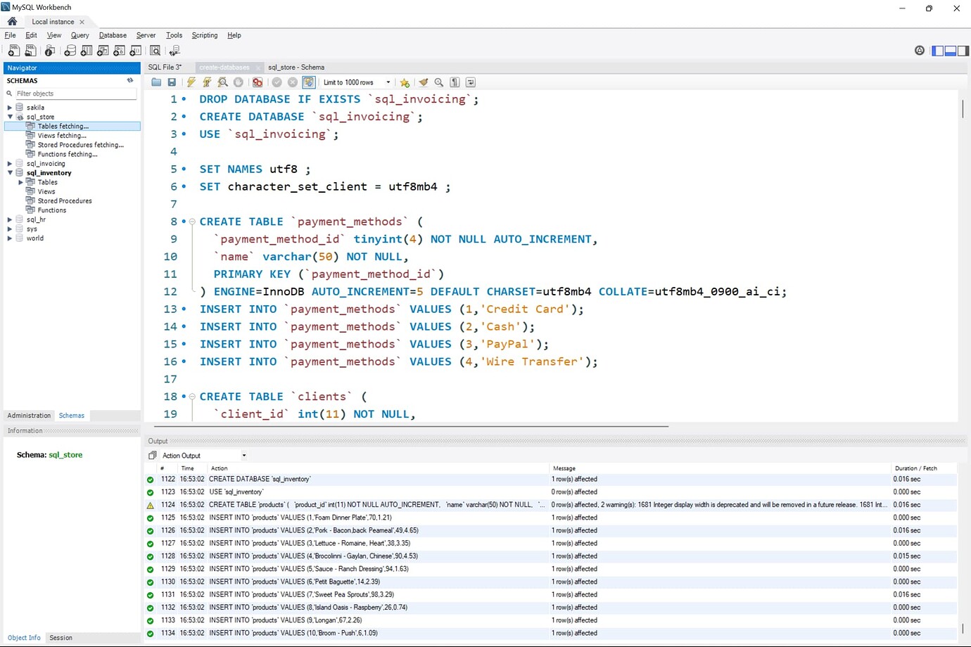 Run SQL Course Materials in MySQL - SQL - Code with Mosh Forum