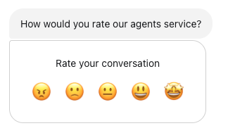 Live chat Deriv feedback form for rating.