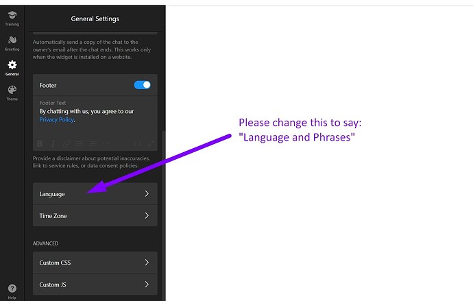 screenshot--ai-chatbot-settings-language