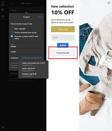 Popup: Enjoy random coupon selection and generation of unique codes for ...