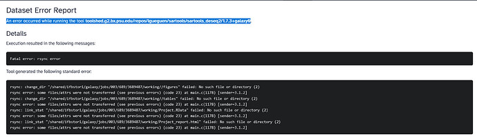 Sartools Error report