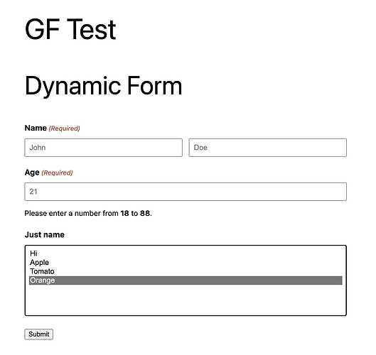 Multi Select options title