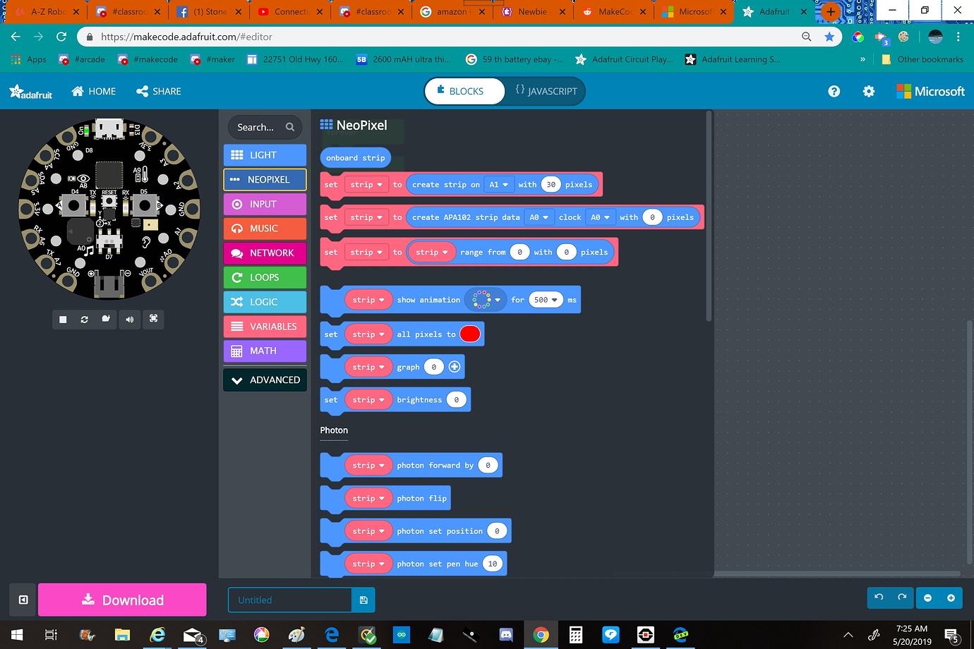 Newbie - MakeCode Neopixel Blocks - Maker - Microsoft MakeCode