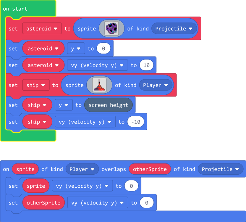 Spites collision - Maker - Microsoft MakeCode