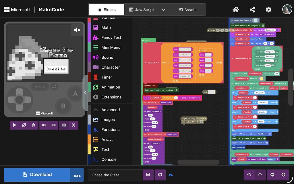 Cannot play song from array bug - Help - Microsoft MakeCode