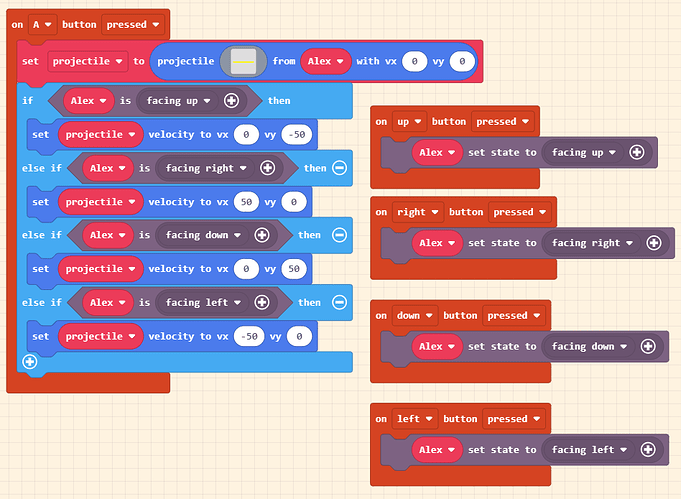 Projectile facing code