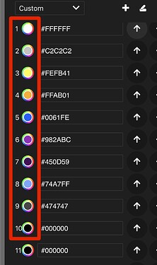 I only want 10 colors