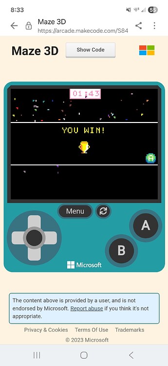 My First Game: Maze 3D - Arcade - Microsoft MakeCode