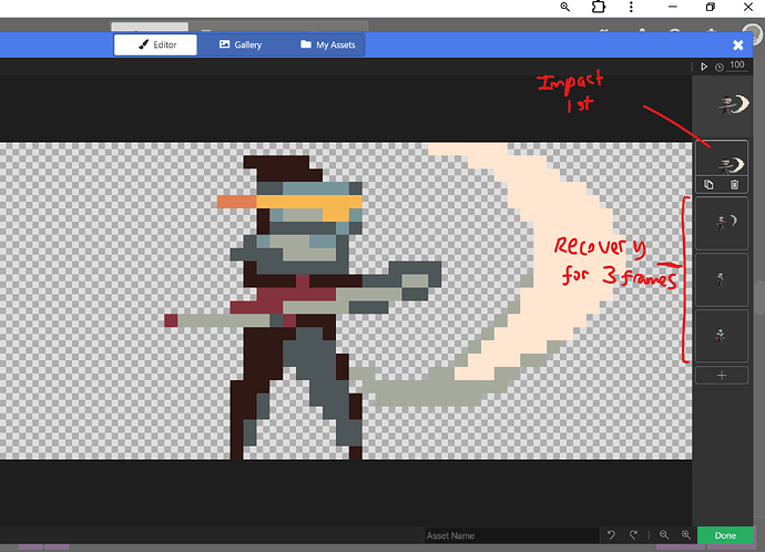 Player attack animations