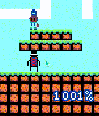 What is he doing, and also 1001%?