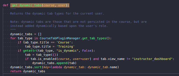 dynamic tab